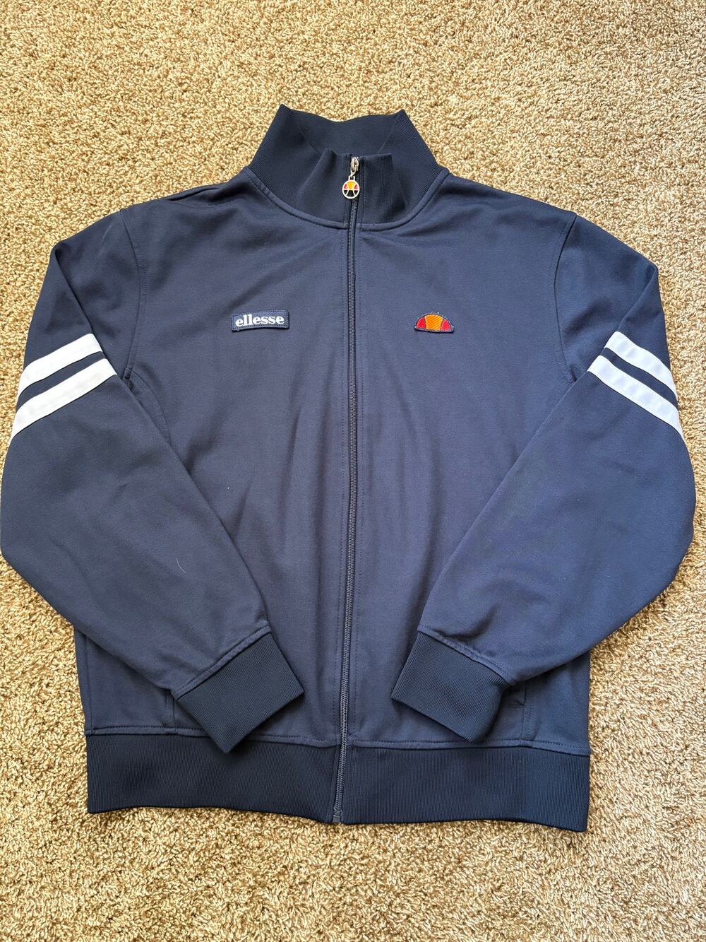 Ellesse Navy Blue Full Zip Logo Details Track Jacket Mens Size XXL